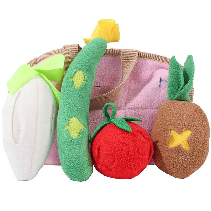 KFX-9656893 Dog Puzzle Toy with Vegetable Basket for Training and Decompression - Polar Fleece Material