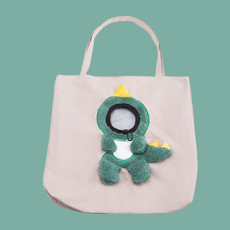 KFX-9658301 Cute Cartoon Canvas Pet Shoulder Bag for Dogs and Cats - Large and Extra Large Sizes Available