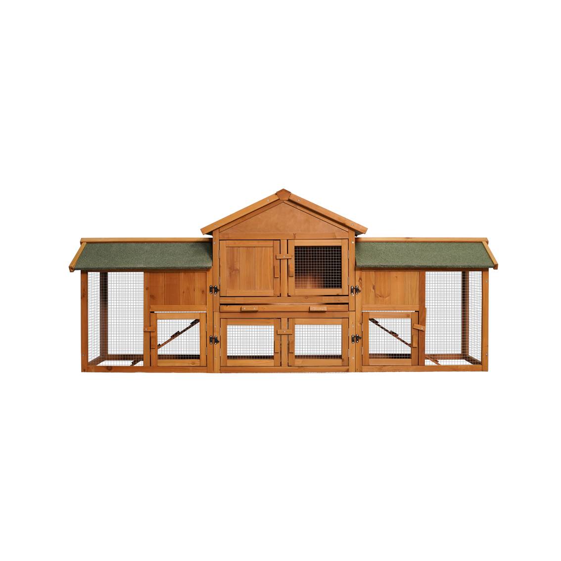 KFX-9659709 Extra Large Bunny Cage with 2 Detachable Runs for Small Animals, Spacious Habitat for Guinea Pigs and Rabbits