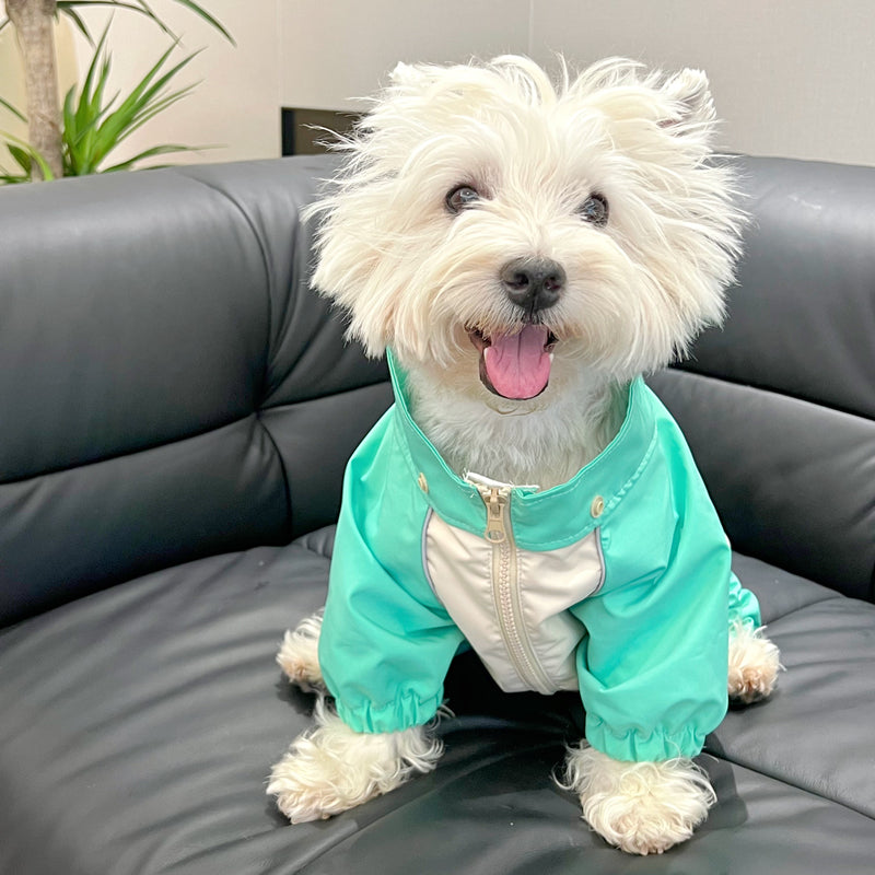 KFX-9660605 Waterproof Khaki Pet Poncho for Schnauzers - Casual Cartoon Raincoat