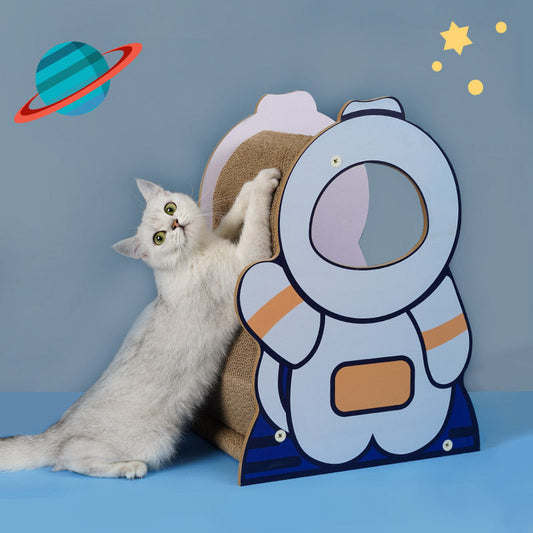 KFX-9662013 Astronaut-Themed Corrugated Cat Nest and Scratching Board, Large Size