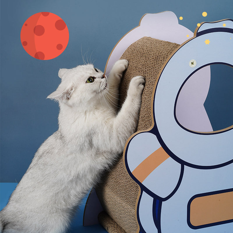 KFX-9662013 Astronaut-Themed Corrugated Cat Nest and Scratching Board, Large Size