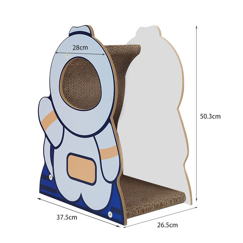 KFX-9662013 Astronaut-Themed Corrugated Cat Nest and Scratching Board, Large Size