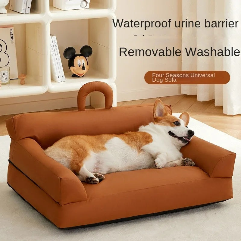 KFX-9663293 Universal Removable and Washable Dog Bed – Four Seasons Waterproof Pet Sofa for Medium and Small Dogs
