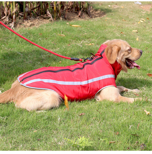 KFX-9666237 Warm Fleece-Lined Cold Weather Coat for Medium and Large Dogs in Red, Blue, Rose Red, and Yellow