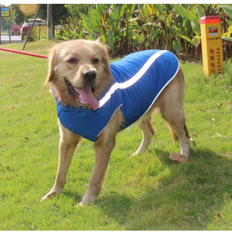 KFX-9666237 Warm Fleece-Lined Cold Weather Coat for Medium and Large Dogs in Red, Blue, Rose Red, and Yellow