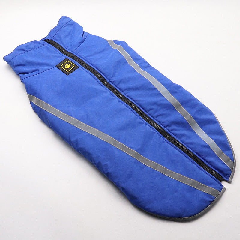 KFX-9666237 Warm Fleece-Lined Cold Weather Coat for Medium and Large Dogs in Red, Blue, Rose Red, and Yellow