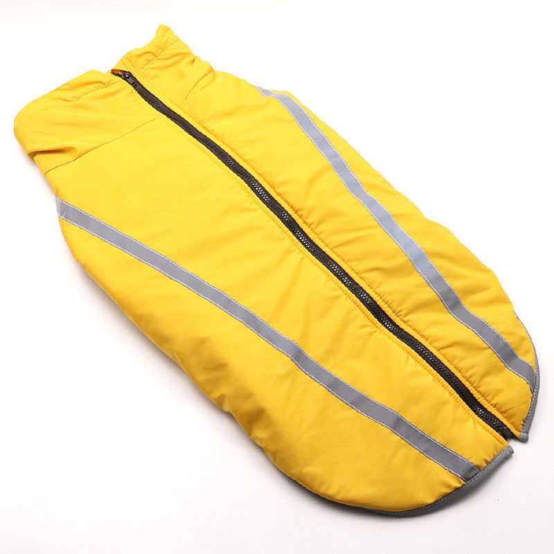 KFX-9666237 Warm Fleece-Lined Cold Weather Coat for Medium and Large Dogs in Red, Blue, Rose Red, and Yellow