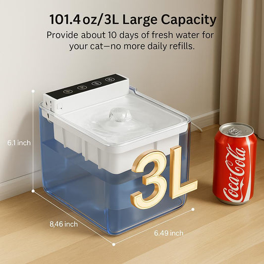 KFX-9667645 Automatic Pet Fountain with Radar Sensing Technology and 3L Water Capacity