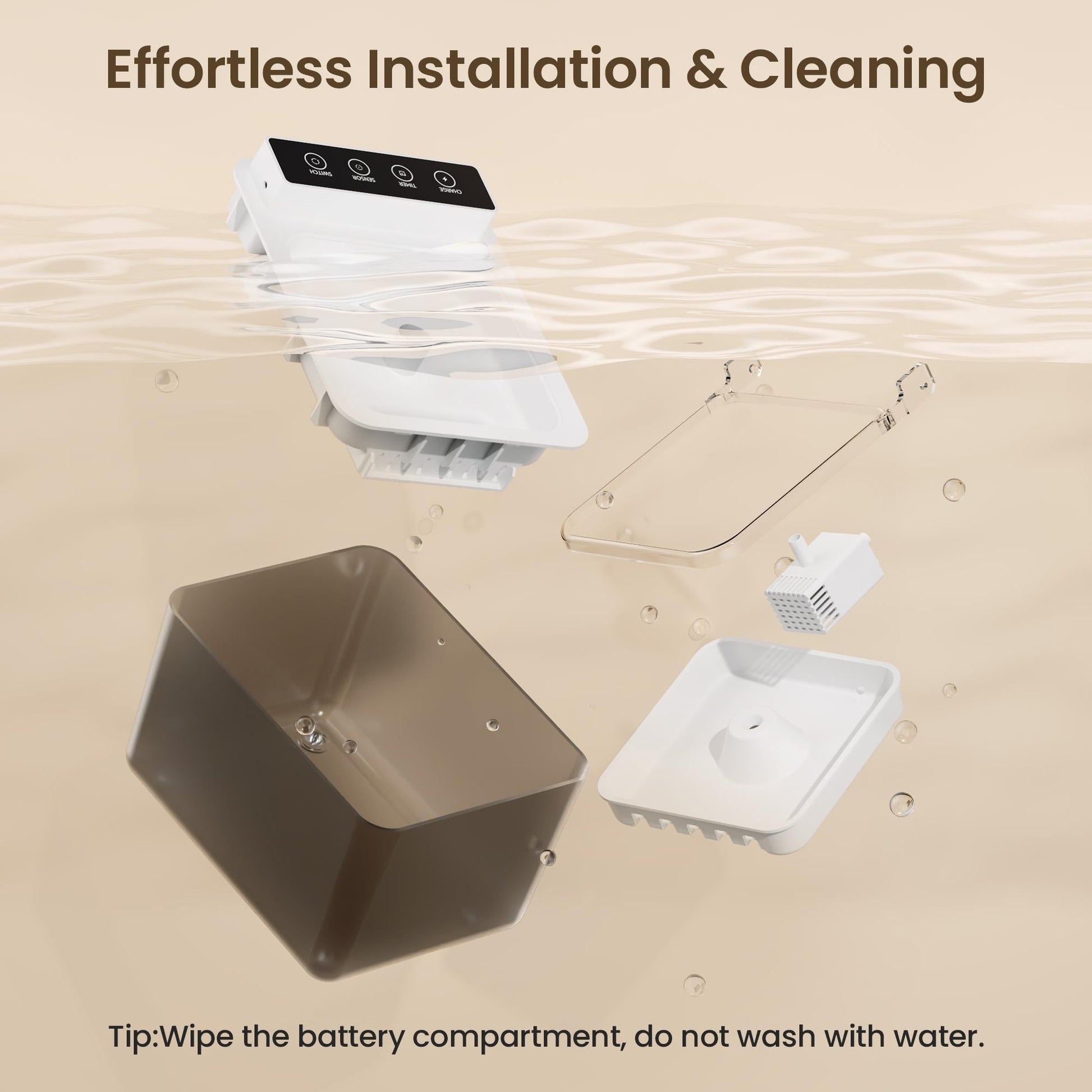 KFX-9667645 Automatic Pet Fountain with Radar Sensing Technology and 3L Water Capacity