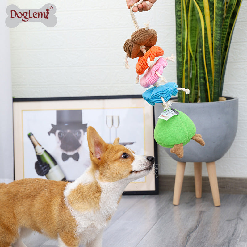 KFX-9667773 Durable Cotton Rope Toy with Sound and Food Leaking Features for Dogs - 38*11*12CM