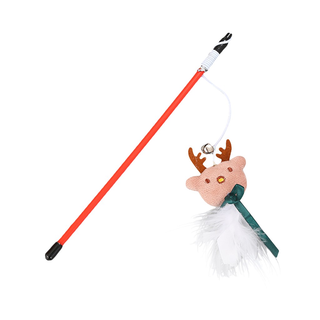 KFX-9668413 Interactive Christmas Cat Toy with Feathers for Safe Play and Natural Movement
