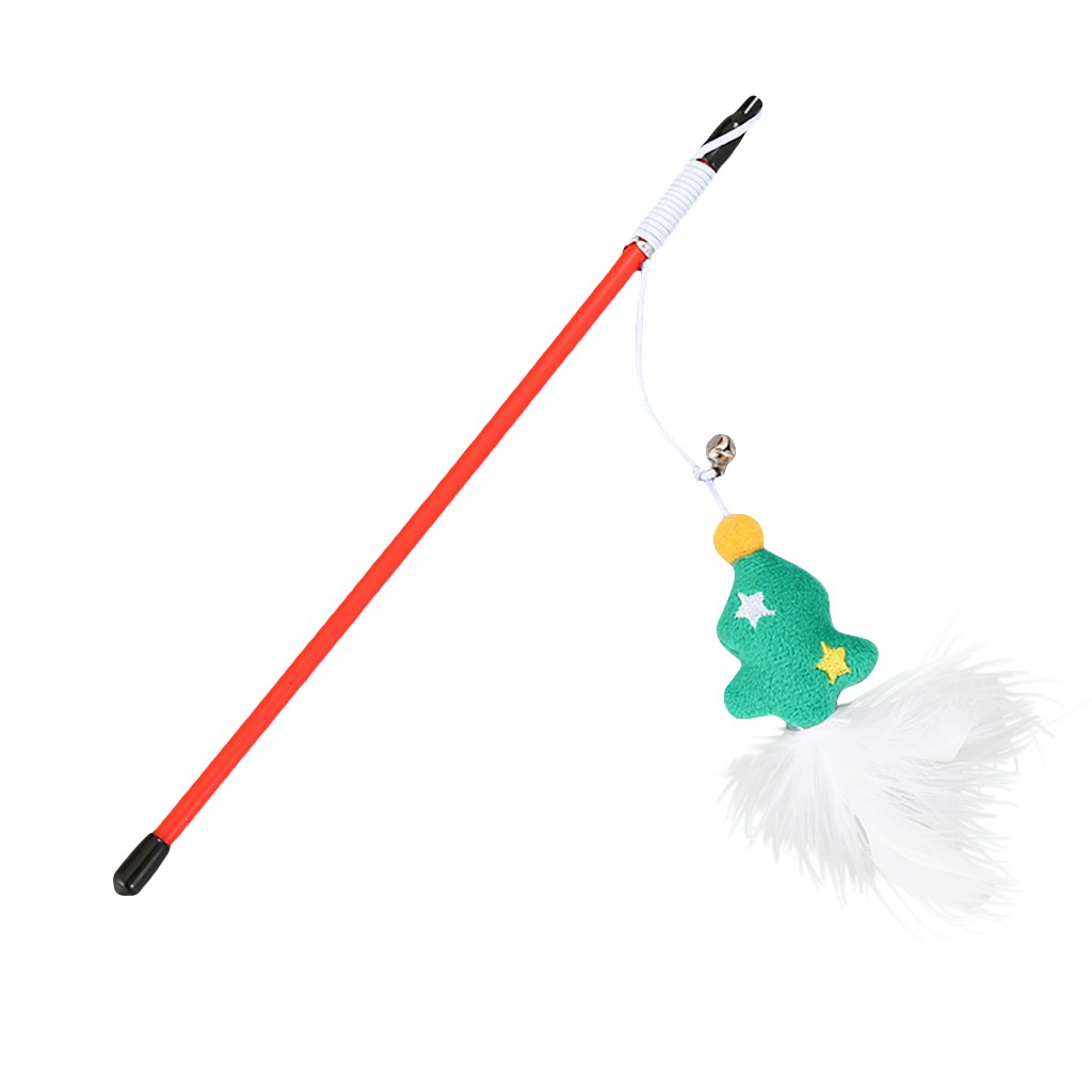 KFX-9668413 Interactive Christmas Cat Toy with Feathers for Safe Play and Natural Movement