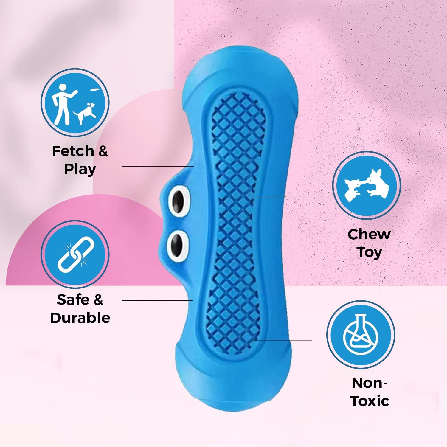 KFX-9670205 Natural Rubber Squeaky Dog Chew Toy for All Breeds - Durable and Non-Toxic, Ideal for Dental Health