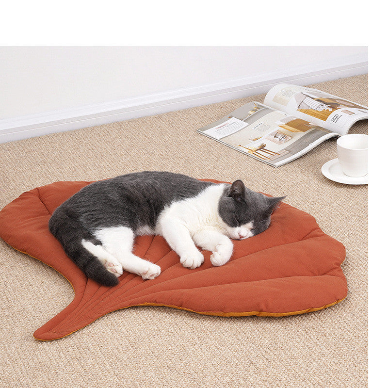 KFX-9670845 Leaf Shape Soft Dog Bed Mat - Comfortable & Machine Washable Crate Pad for Pets