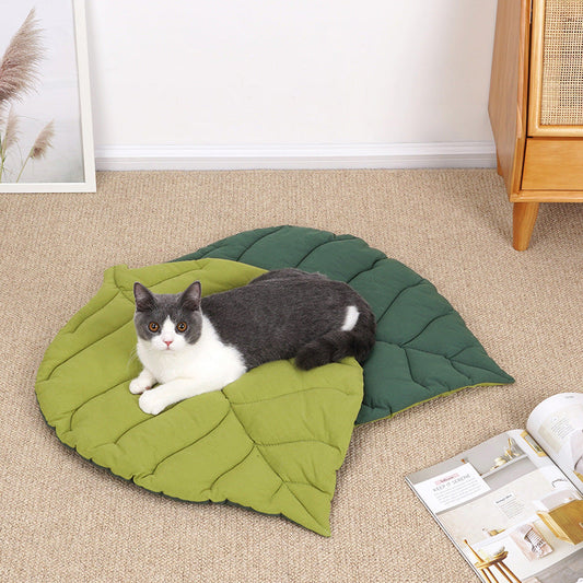 KFX-9670845 Leaf Shape Soft Dog Bed Mat - Comfortable & Machine Washable Crate Pad for Pets
