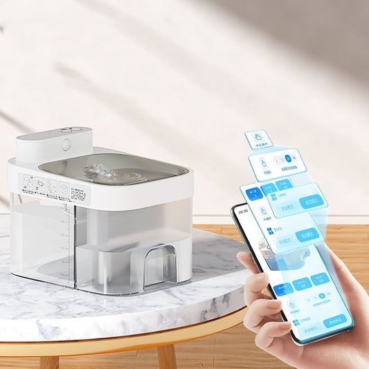 KFX-9673405 Automatic Cat Water Fountain with Filtration System - 25CM x 19CM, White