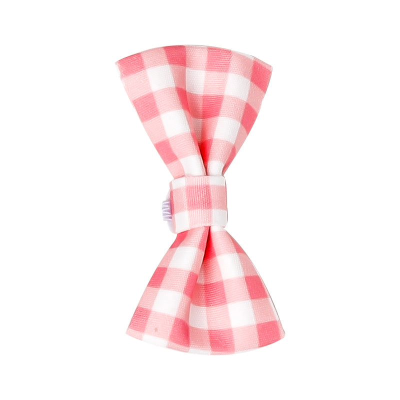 KFX-9674941 Cute Lace Bib and Plaid Saliva Towel for Pets in Yellow, Red, and Blue