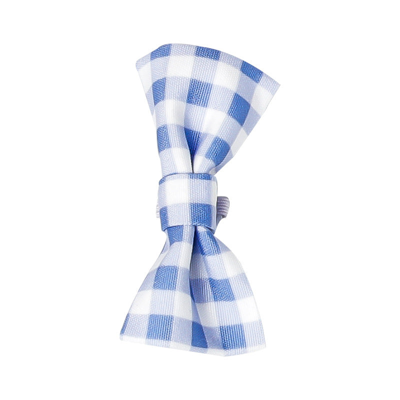 KFX-9674941 Cute Lace Bib and Plaid Saliva Towel for Pets in Yellow, Red, and Blue
