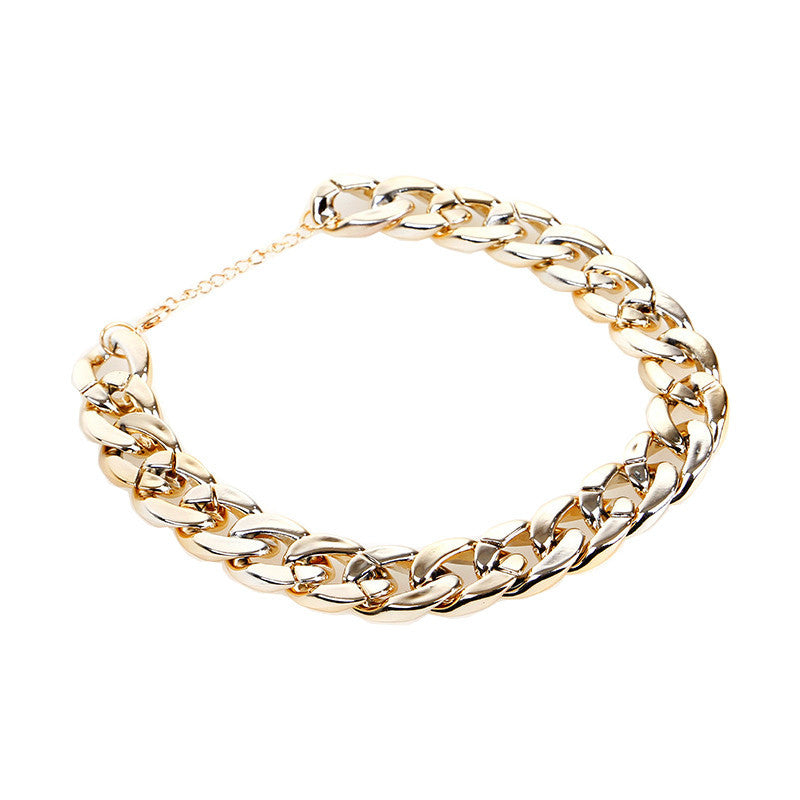KFX-9675325 Gold Chain Buckle Collar for Small and Medium Dogs - Twisted Design, Adjustable Size, Pet Necklace