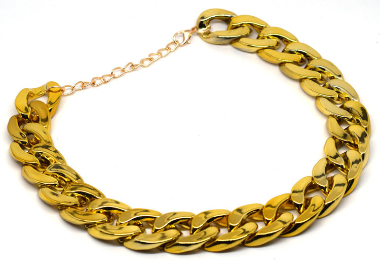 KFX-9675325 Gold Chain Buckle Collar for Small and Medium Dogs - Twisted Design, Adjustable Size, Pet Necklace