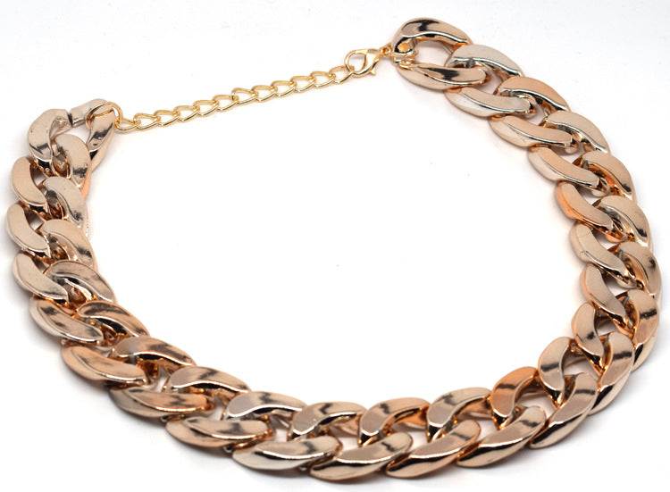 KFX-9675325 Gold Chain Buckle Collar for Small and Medium Dogs - Twisted Design, Adjustable Size, Pet Necklace
