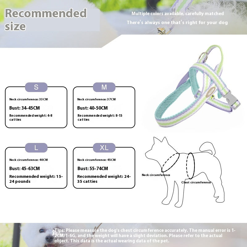 KFX-9676605 Portable Pet Harness with Hand Holding Rope - Available in Sea Salt Yellow, Fumigated Purple, Cream Powder, Coral Orange