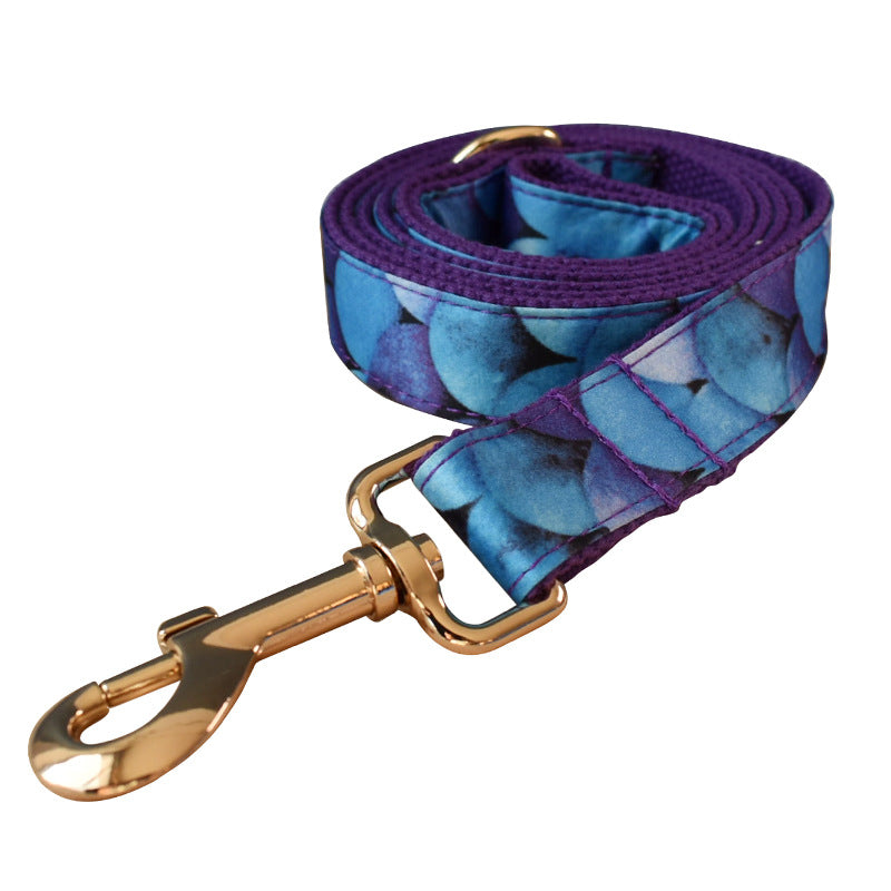 KFX-9679165 Purple Bowknot Dog Collar with Metal Buckle - Cotton, Adjustable Sizes S to XL