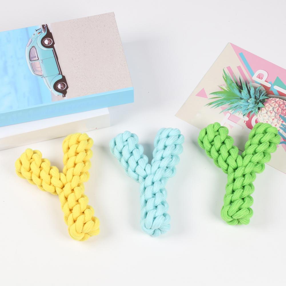 KFX-9680573 Durable Y-shaped Dog Toy for Dental Health and Exercise, Cotton Rope Chew Toy