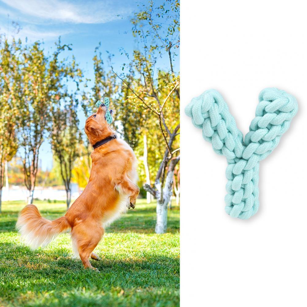 KFX-9680573 Durable Y-shaped Dog Toy for Dental Health and Exercise, Cotton Rope Chew Toy