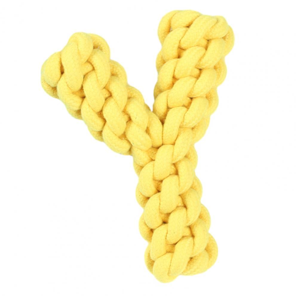 KFX-9680573 Durable Y-shaped Dog Toy for Dental Health and Exercise, Cotton Rope Chew Toy