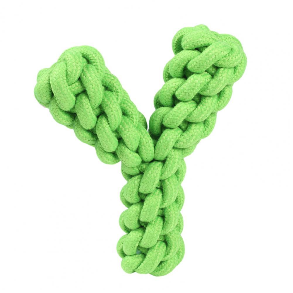 KFX-9680573 Durable Y-shaped Dog Toy for Dental Health and Exercise, Cotton Rope Chew Toy