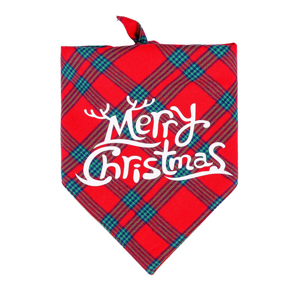 KFX-9680701 Christmas Dog Bandana Scarf - Cotton Pet Collar with Cute Holiday Designs