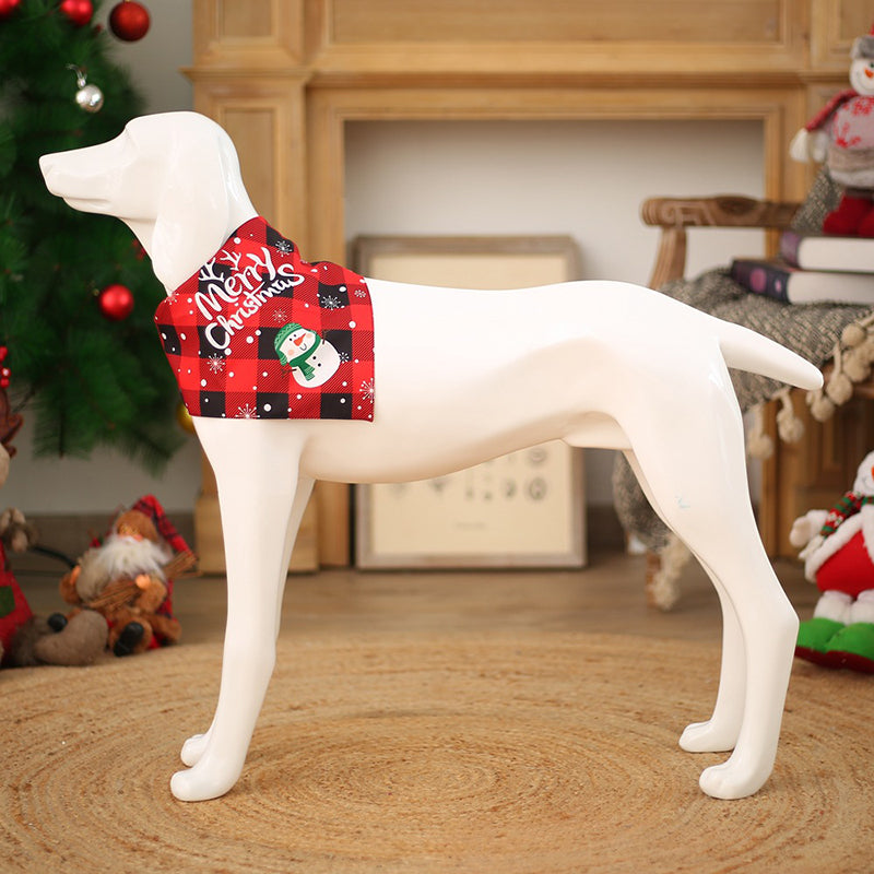 KFX-9680701 Christmas Dog Bandana Scarf - Cotton Pet Collar with Cute Holiday Designs