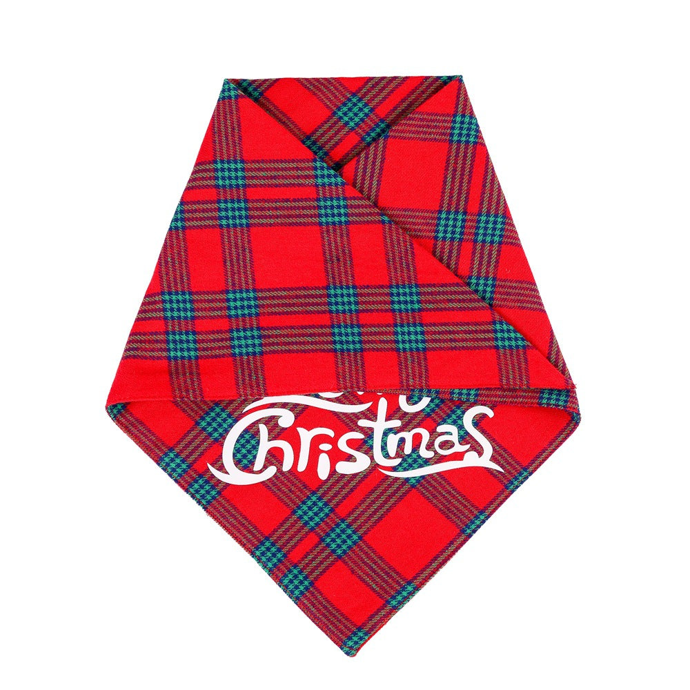 KFX-9680701 Christmas Dog Bandana Scarf - Cotton Pet Collar with Cute Holiday Designs