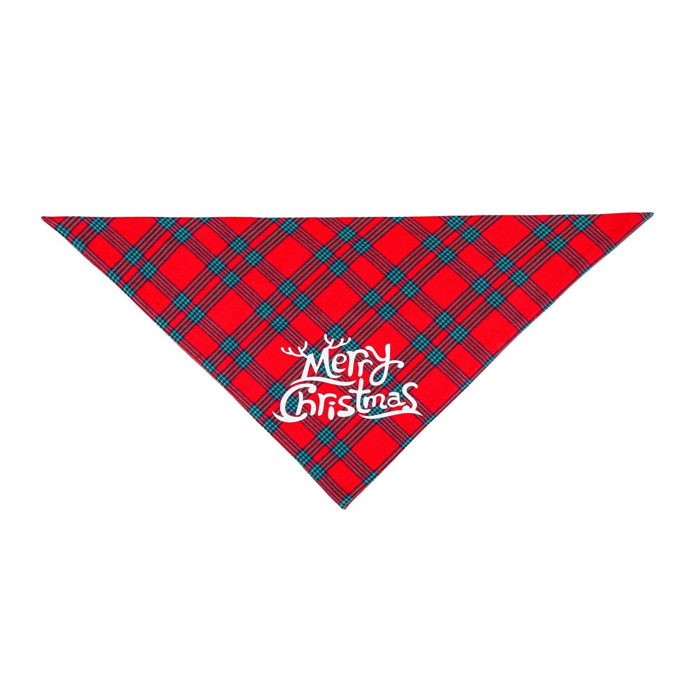 KFX-9680701 Christmas Dog Bandana Scarf - Cotton Pet Collar with Cute Holiday Designs