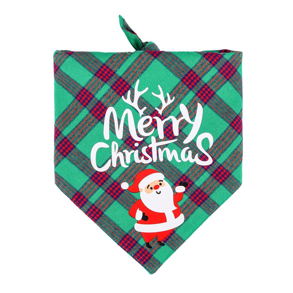 KFX-9680701 Christmas Dog Bandana Scarf - Cotton Pet Collar with Cute Holiday Designs