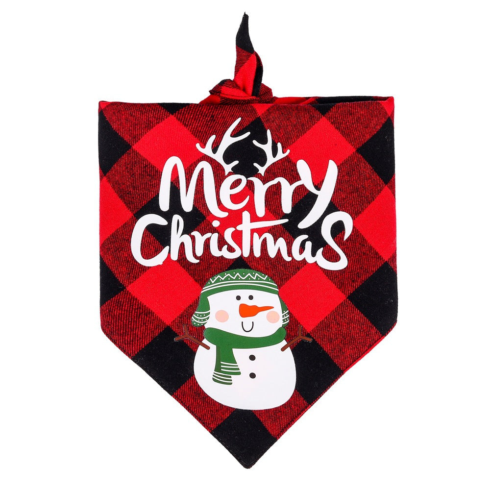 KFX-9680701 Christmas Dog Bandana Scarf - Cotton Pet Collar with Cute Holiday Designs