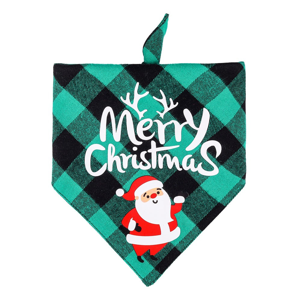 KFX-9680701 Christmas Dog Bandana Scarf - Cotton Pet Collar with Cute Holiday Designs