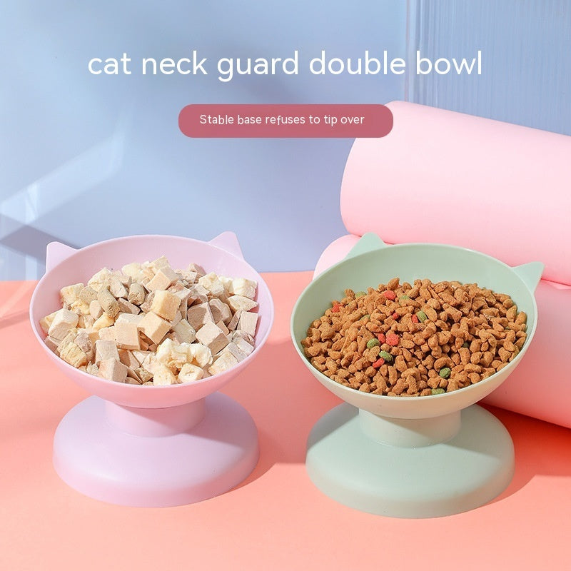 KFX-9683261 Elevated Double Pet Bowl for Cats and Dogs - Ergonomic Design, Various Colors