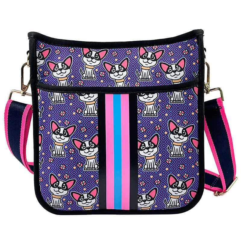 KFX-9685309 Neoprene Pet Walking Messenger Bag - Soft, Stylish, 15L Capacity, Multiple Colors Available