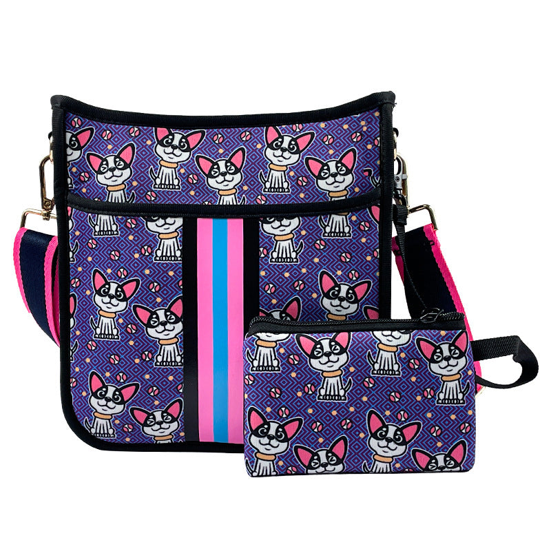 KFX-9685309 Neoprene Pet Walking Messenger Bag - Soft, Stylish, 15L Capacity, Multiple Colors Available