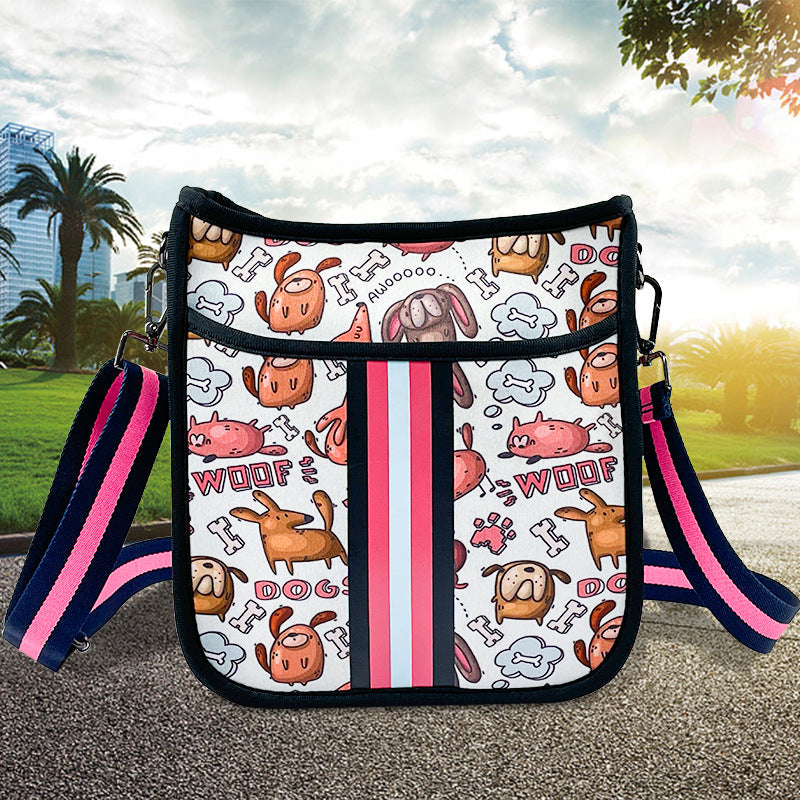 KFX-9685309 Neoprene Pet Walking Messenger Bag - Soft, Stylish, 15L Capacity, Multiple Colors Available