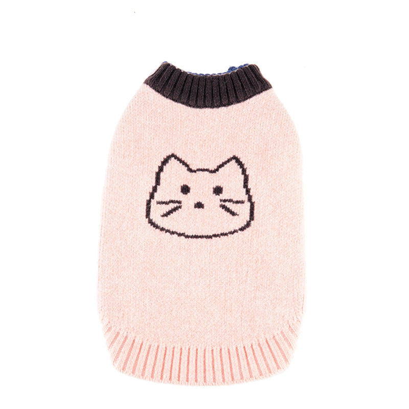 KFX-9686845 Cozy Knitted Puppy Vest Sweater in Red, Apricot, and Green – Sizes S to 2XL