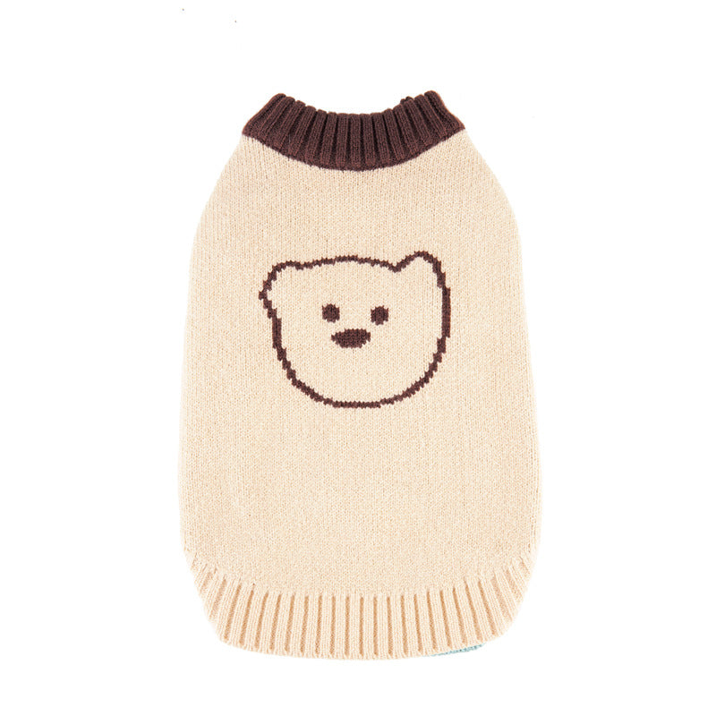 KFX-9686845 Cozy Knitted Puppy Vest Sweater in Red, Apricot, and Green – Sizes S to 2XL