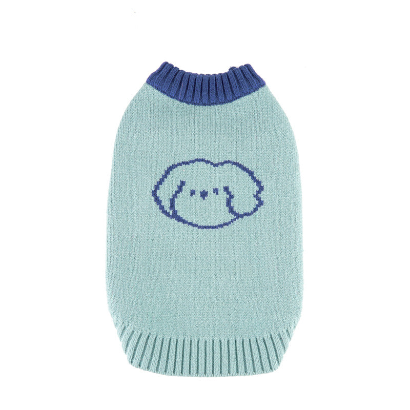 KFX-9686845 Cozy Knitted Puppy Vest Sweater in Red, Apricot, and Green – Sizes S to 2XL