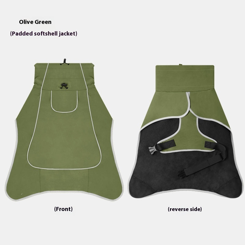 KFX-9688509 Waterproof Dog Shell Jacket - Dual-Use Trench Coat for Large Pets - Fleece-Lined Options Available