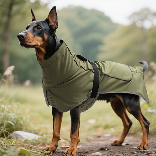 KFX-9688509 Waterproof Dog Shell Jacket - Dual-Use Trench Coat for Large Pets - Fleece-Lined Options Available