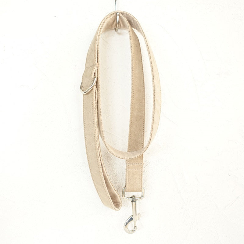 KFX-9688637 Nude Polyester Dog Collar and Traction Rope with Bow - Multiple Sizes Available