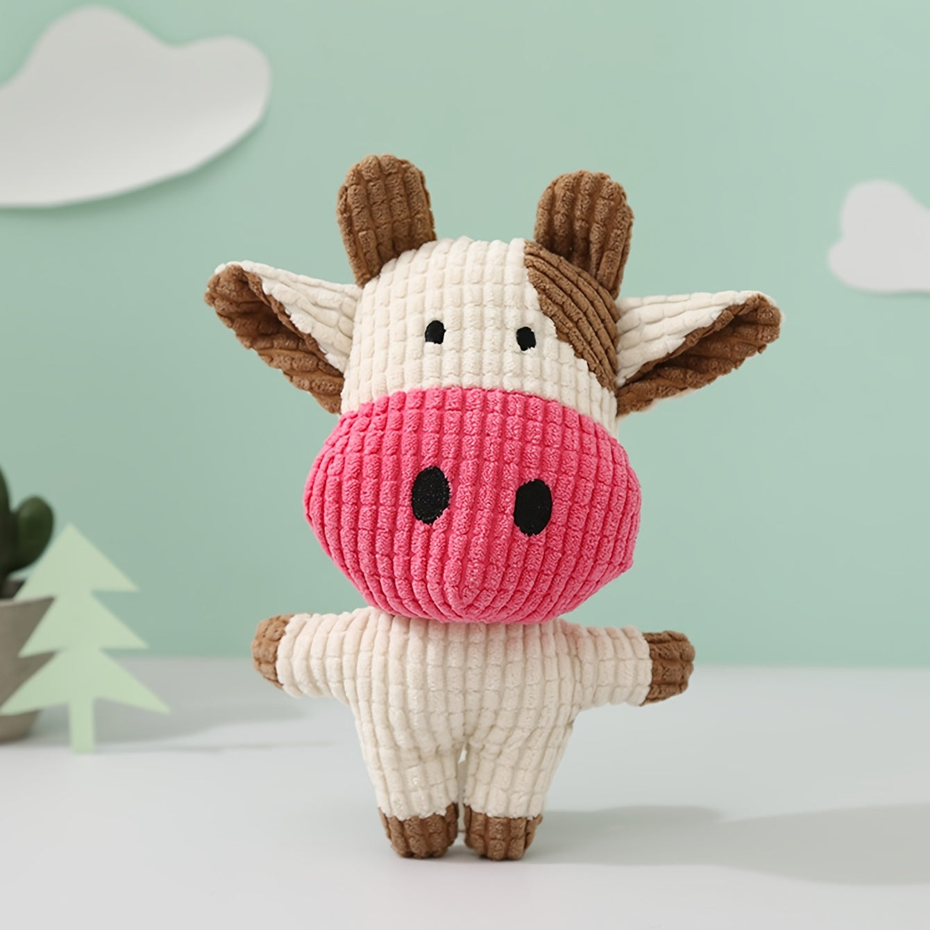 KFX-9692093 Cute Animal Shape Plush Toy for Dogs and Cats, Squeaky and Bite Resistant Chew Toy, Easy to Clean Pet Accessory